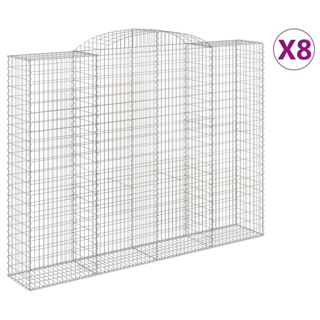 Lučne gabionske košare 8 kom 300x50x220/240cm pocinčano željezo