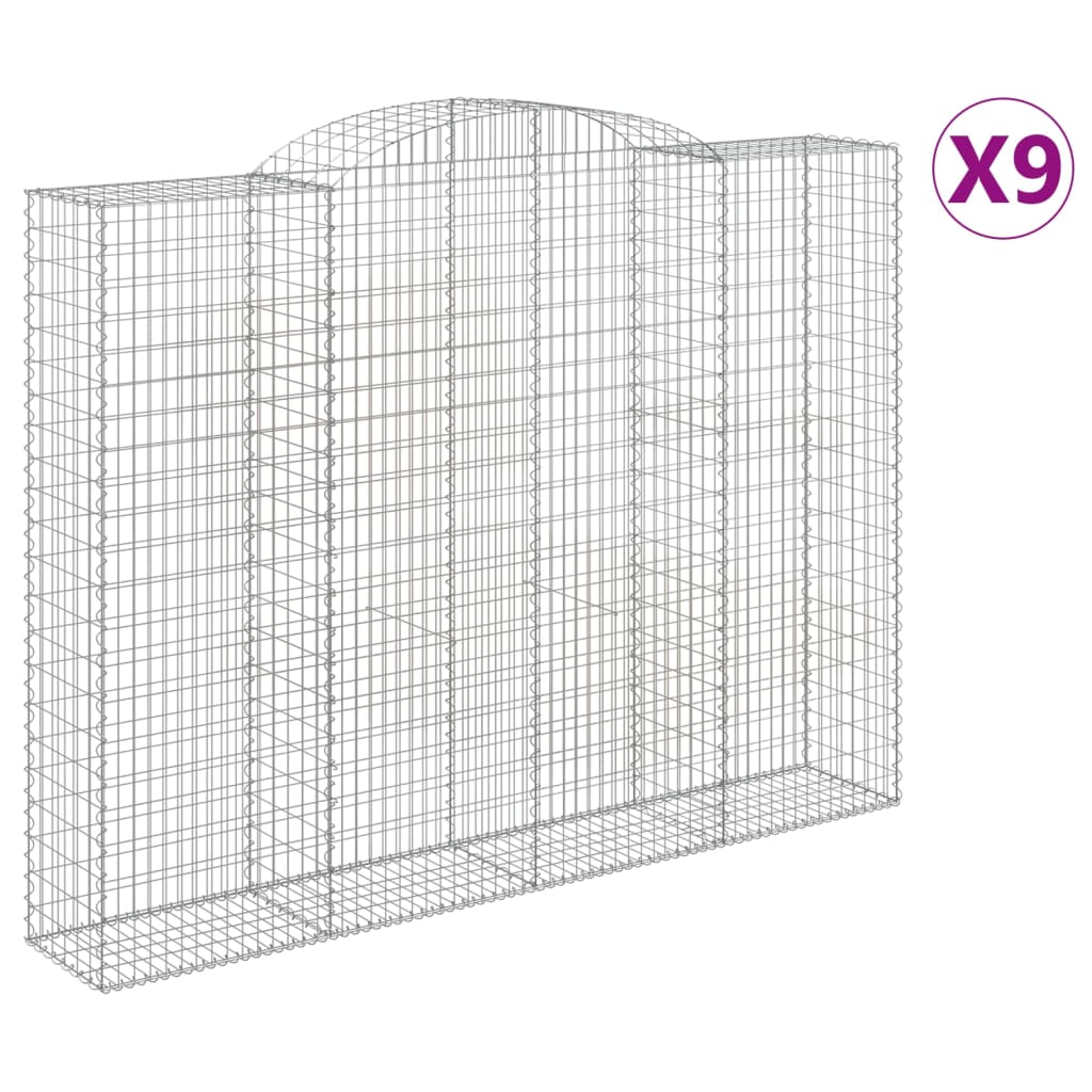 Lučne gabionske košare 9 kom 300x50x220/240cm pocinčano željezo
