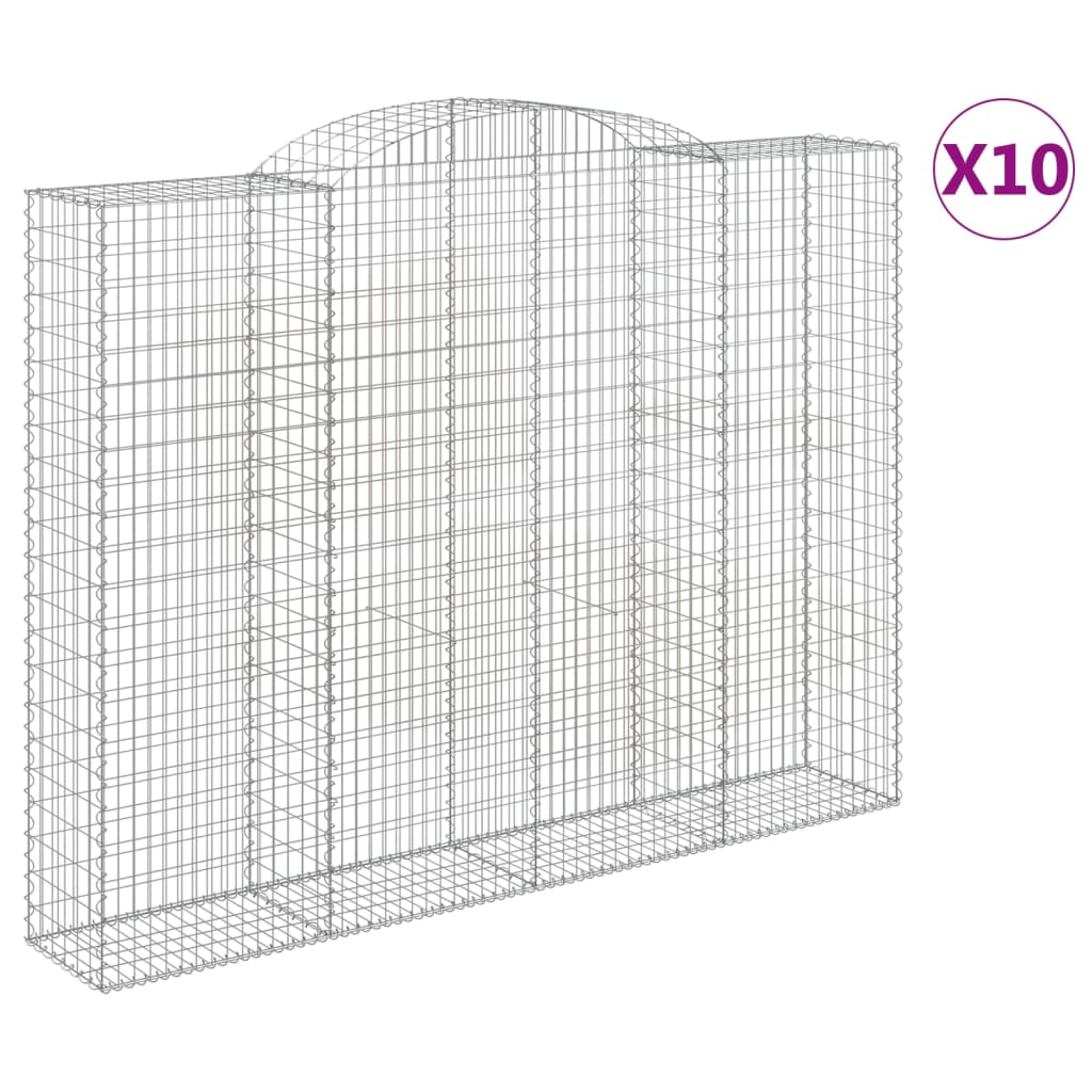 Lučne gabionske košare 10kom 300x50x220/240cm pocinčano željezo