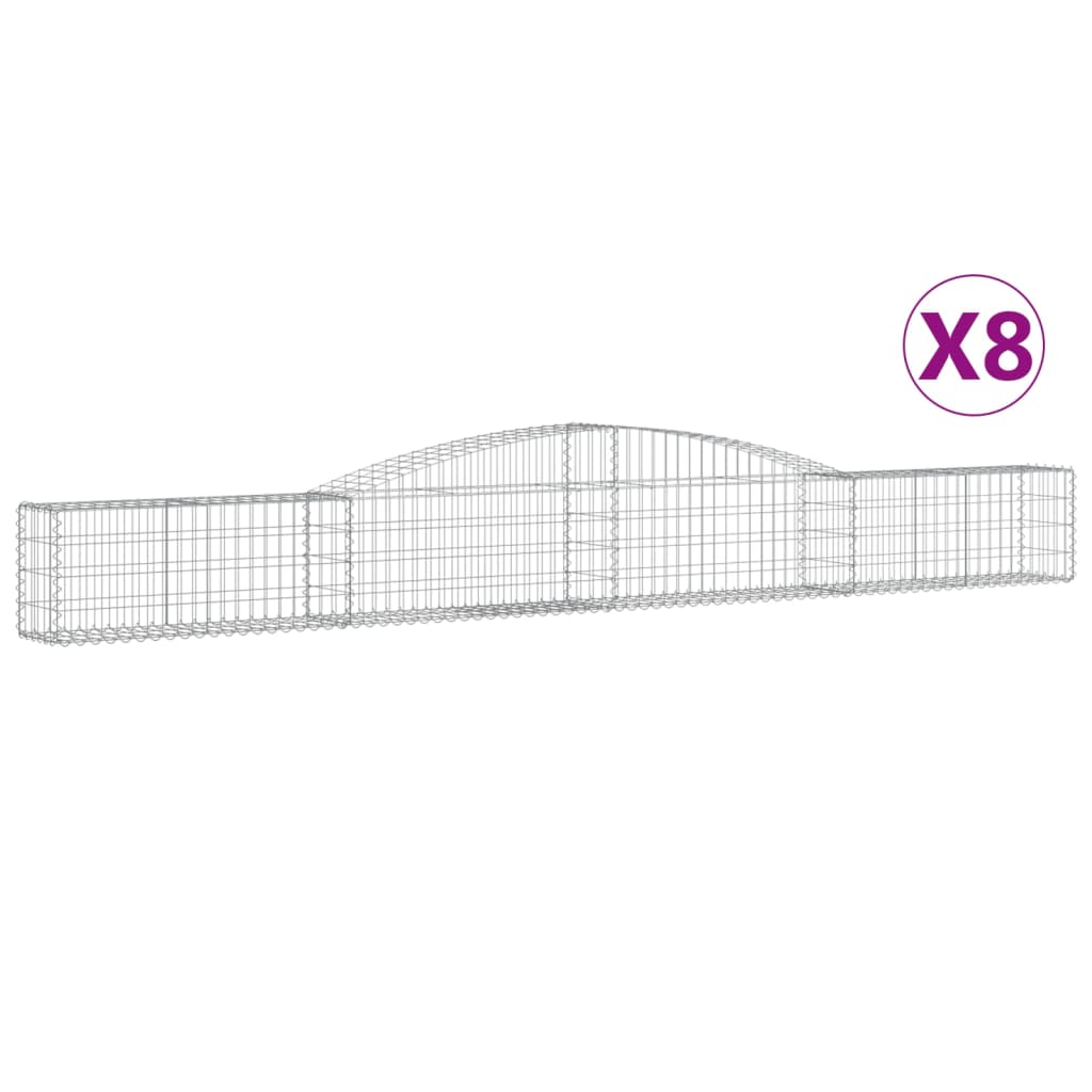 Lučne gabionske košare 8 kom 400x30x40/60 cm pocinčano željezo
