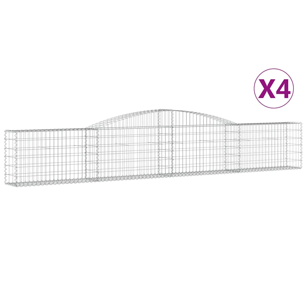Lučne gabionske košare 4 kom 400x30x60/80 cm pocinčano željezo