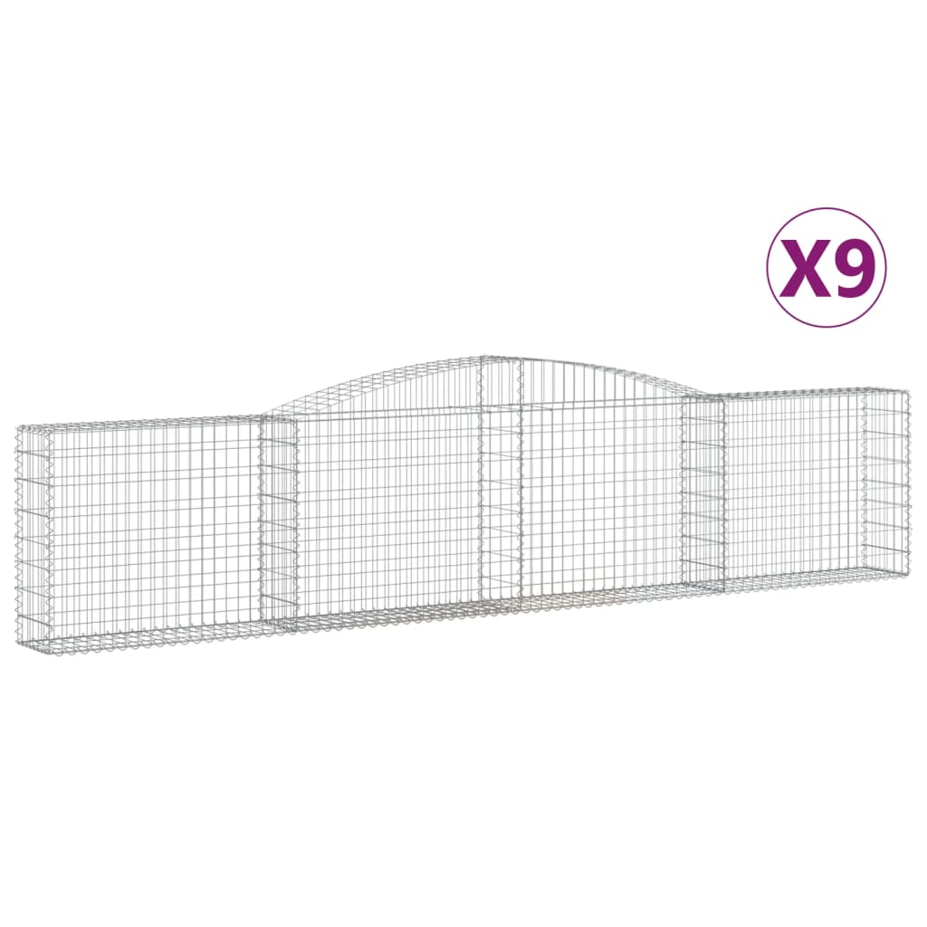Lučne gabionske košare 9 kom 400x30x80/100 cm pocinčano željezo