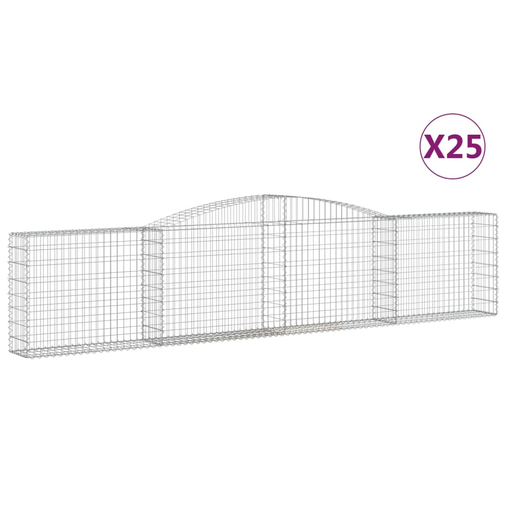 Lučne gabionske košare 25 kom 400x30x80/100cm pocinčano željezo