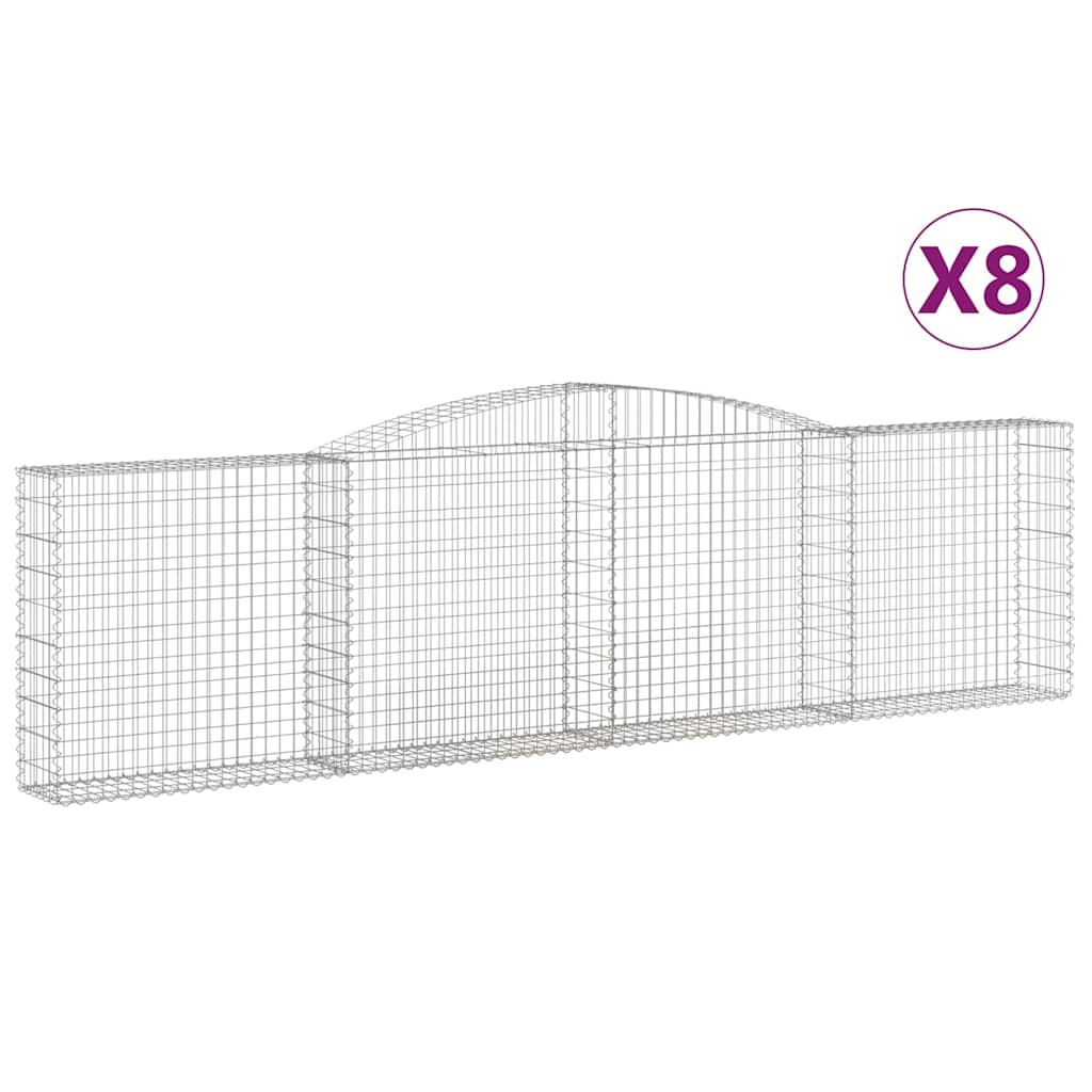 Lučne gabionske košare 8 kom 400x30x100/120cm pocinčano željezo