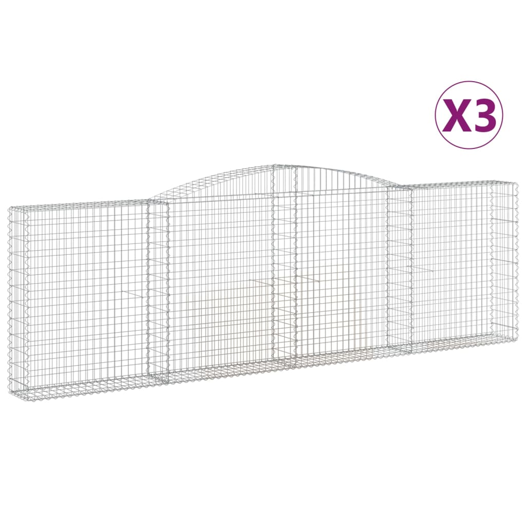 Lučne gabionske košare 3 kom 400x30x120/140cm pocinčano željezo
