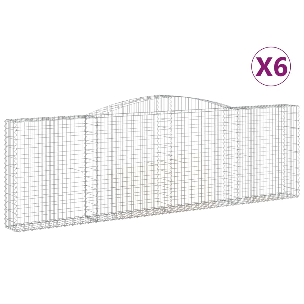 Lučne gabionske košare 6 kom 400x30x120/140cm pocinčano željezo