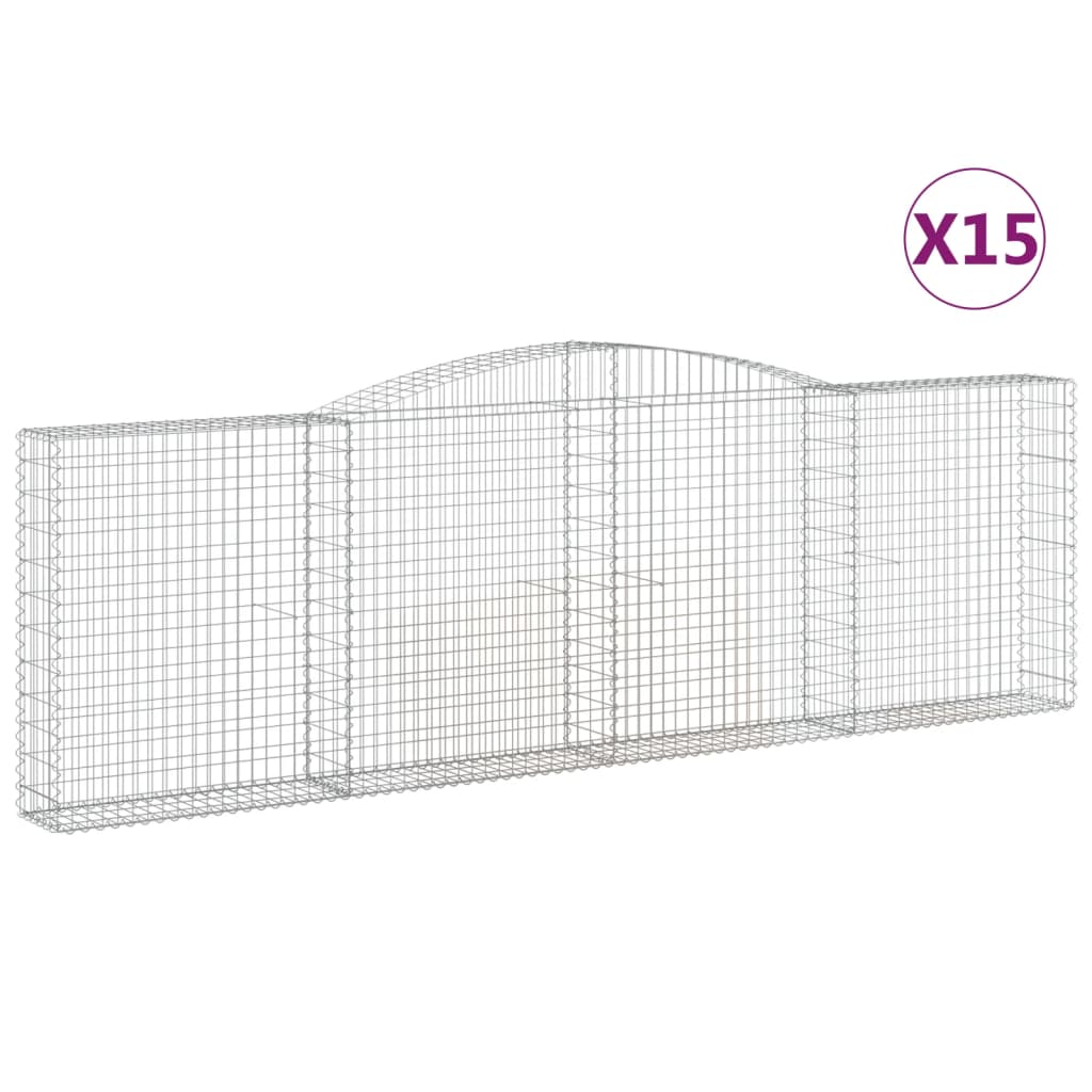 Lučne gabionske košare 15kom 400x30x120/140cm pocinčano željezo