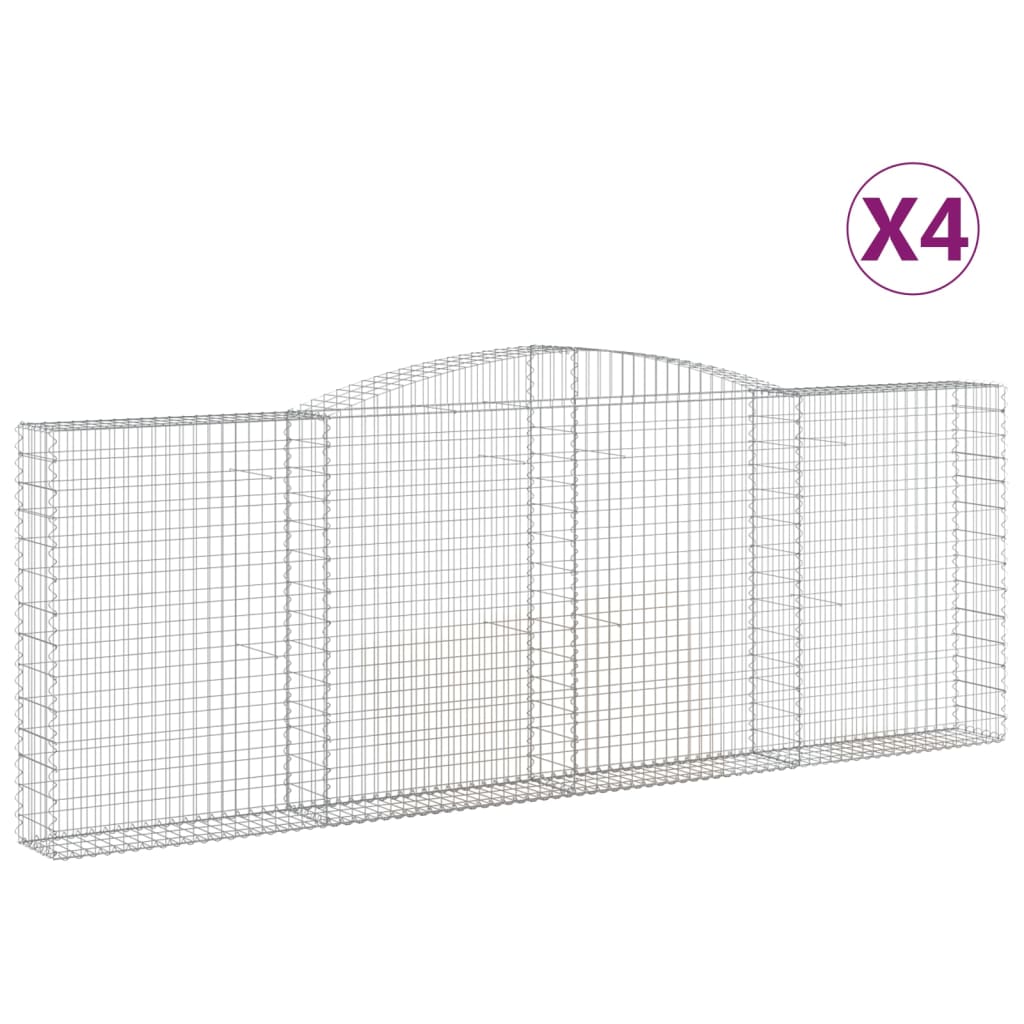 Lučne gabionske košare 4 kom 400x30x40/60 cm pocinčano željezo
