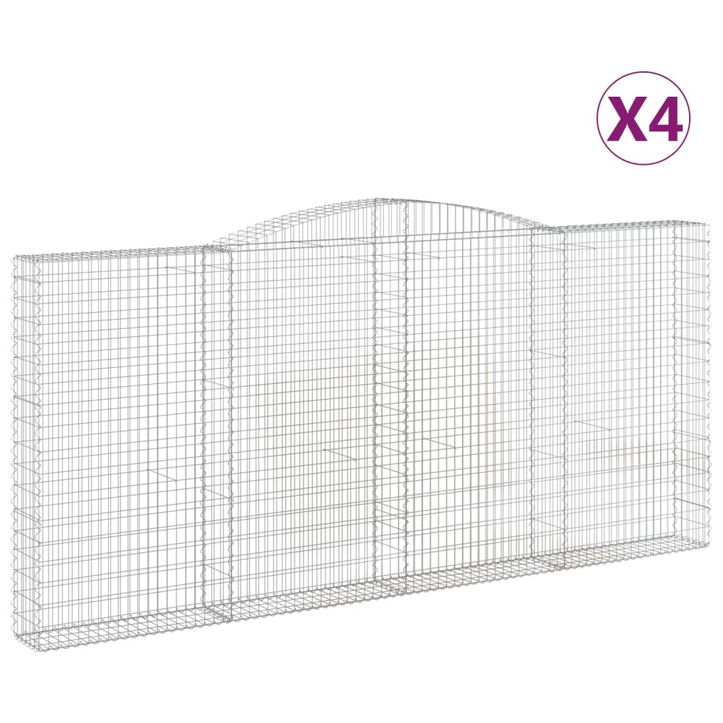 Lučne gabionske košare 4 kom 400x30x180/200cm pocinčano željezo