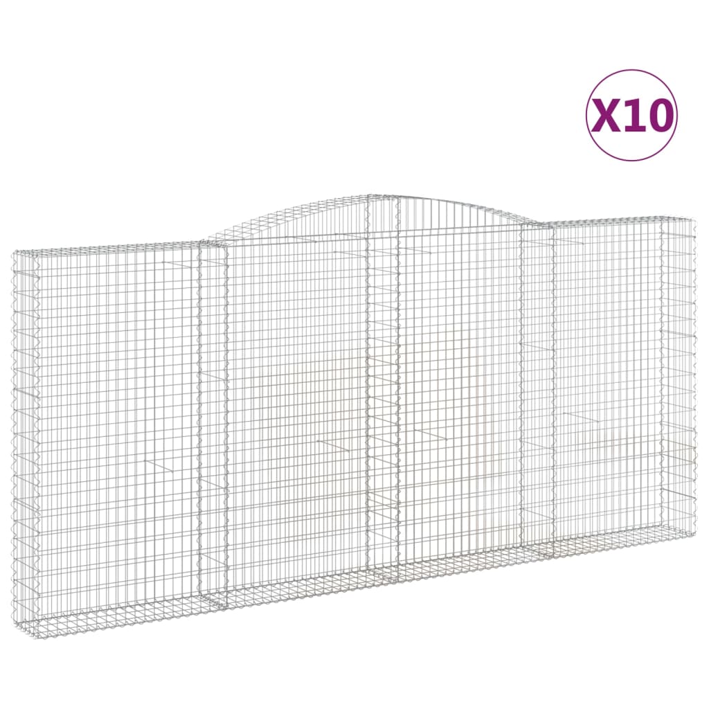 Lučne gabionske košare 10kom 400x30x180/200cm pocinčano željezo