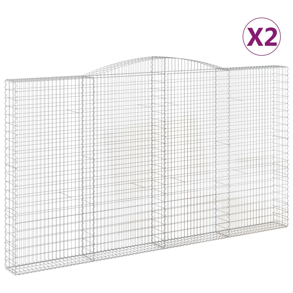 Lučne gabionske košare 2 kom 400x30x220/240cm pocinčano željezo