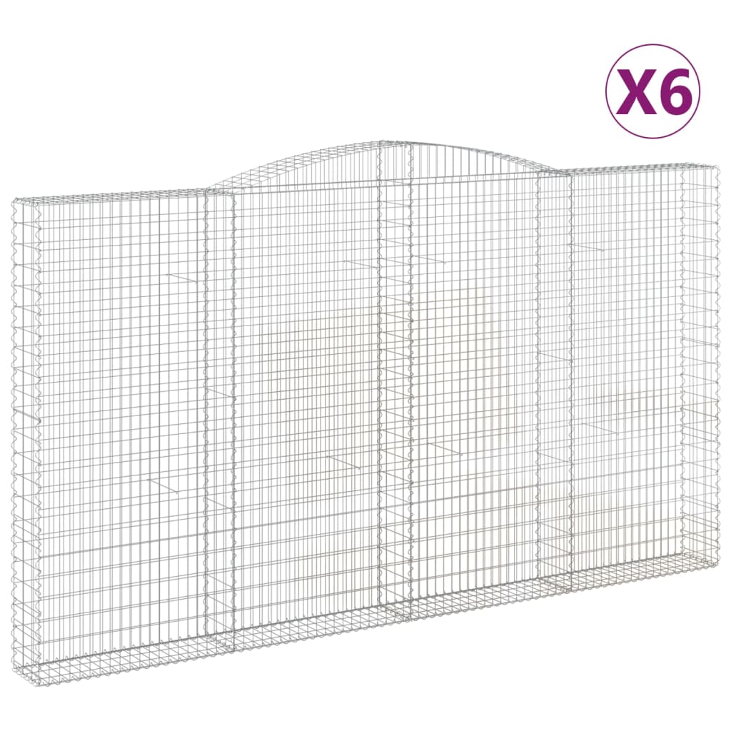 Lučne gabionske košare 6 kom 400x30x220/240cm pocinčano željezo