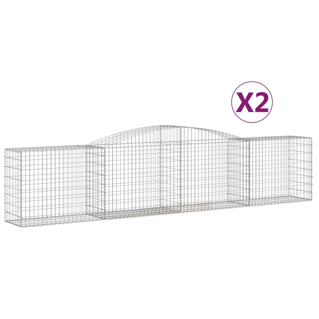 Lučne gabionske košare 2 kom 400x50x80/100 cm pocinčano željezo