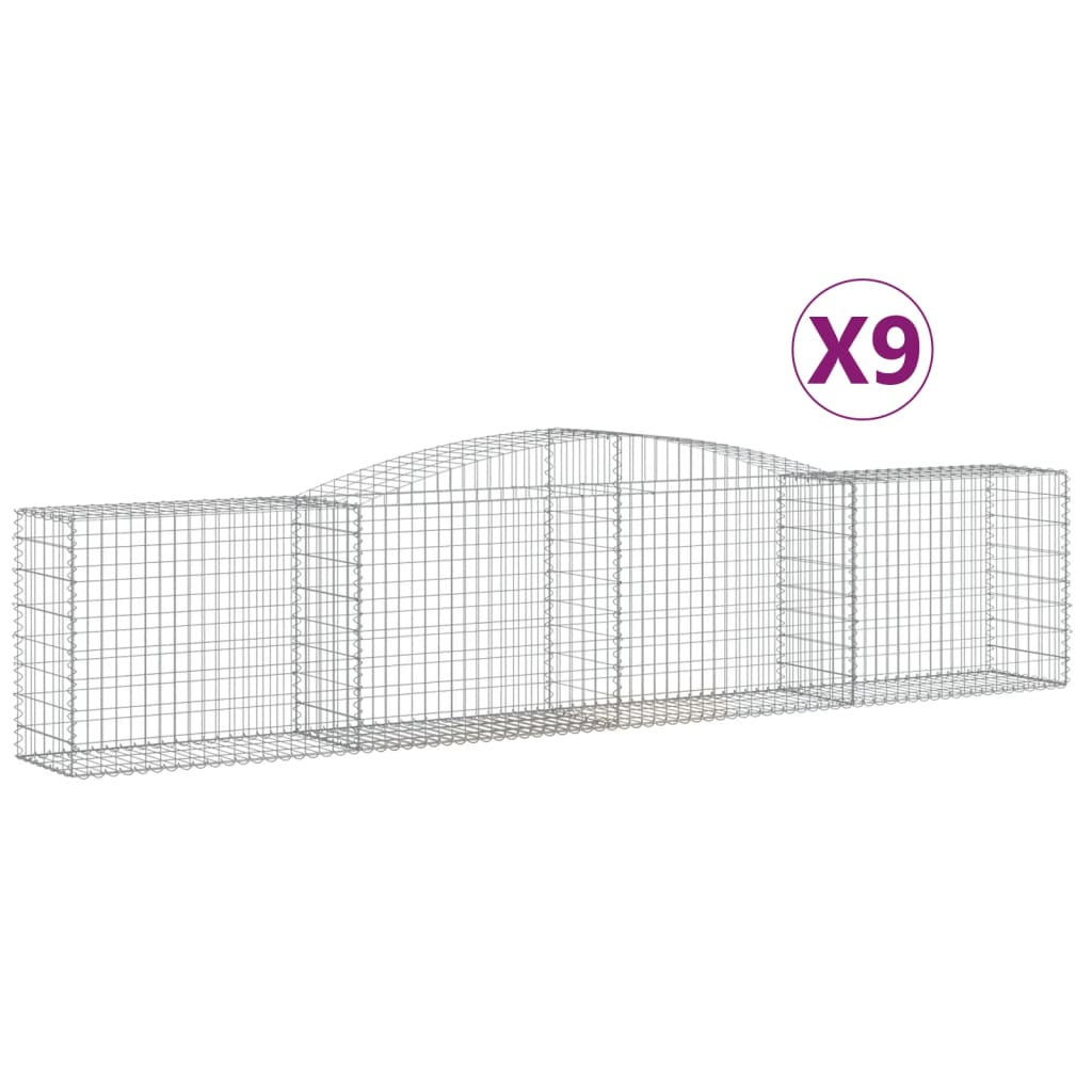 Lučne gabionske košare 9 kom 400x50x80/100 cm pocinčano željezo