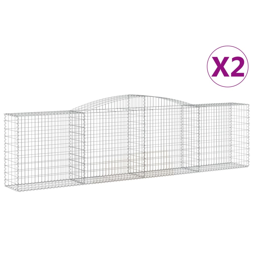 Lučne gabionske košare 2 kom 400x50x100/120cm pocinčano željezo