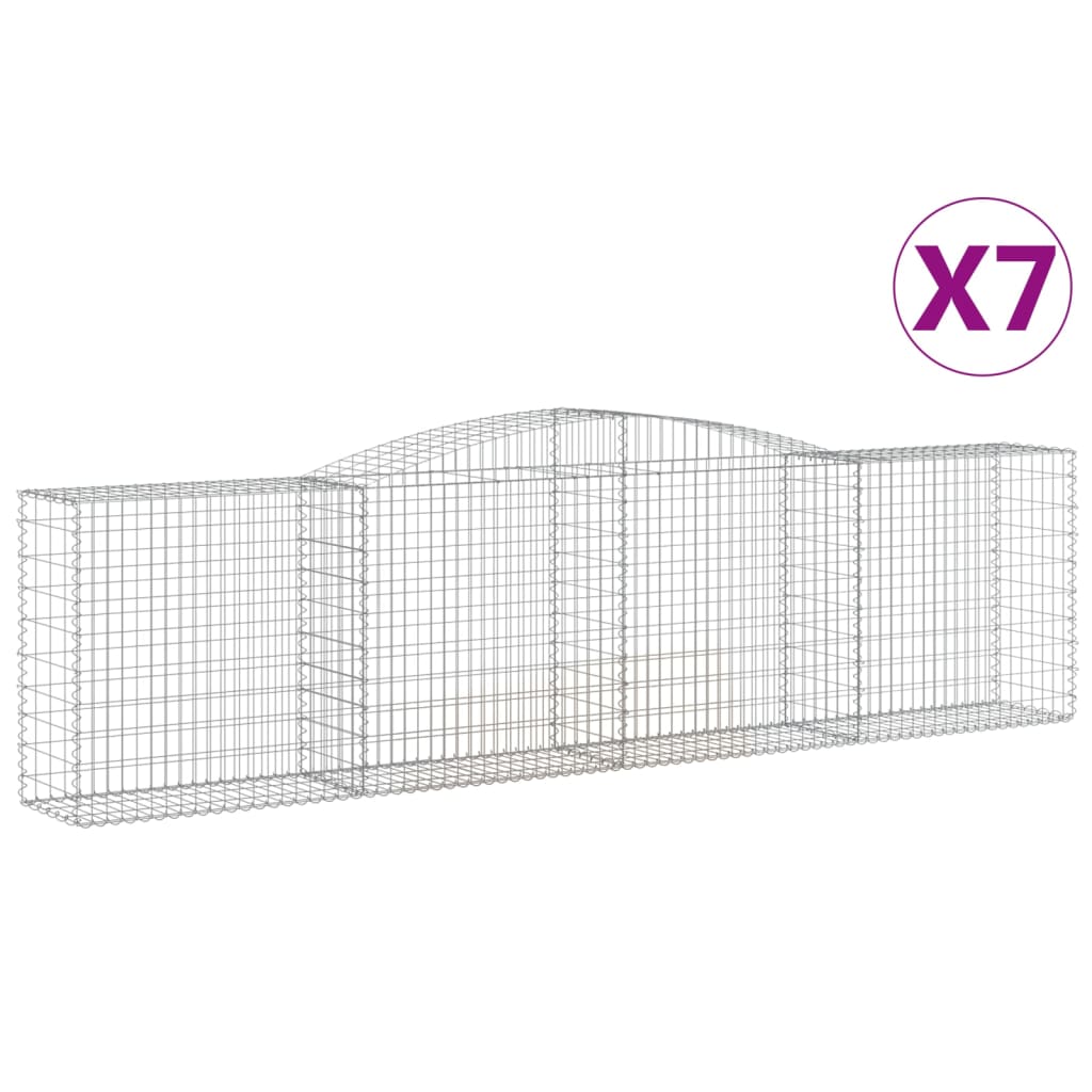 Lučne gabionske košare 7 kom 400x50x100/120cm pocinčano željezo