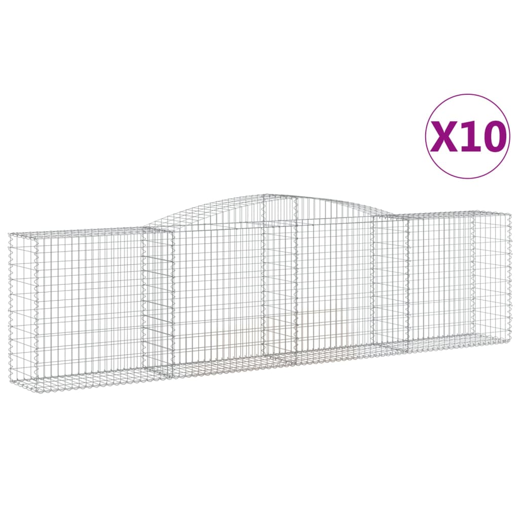 Lučne gabionske košare 10kom 400x50x100/120cm pocinčano željezo