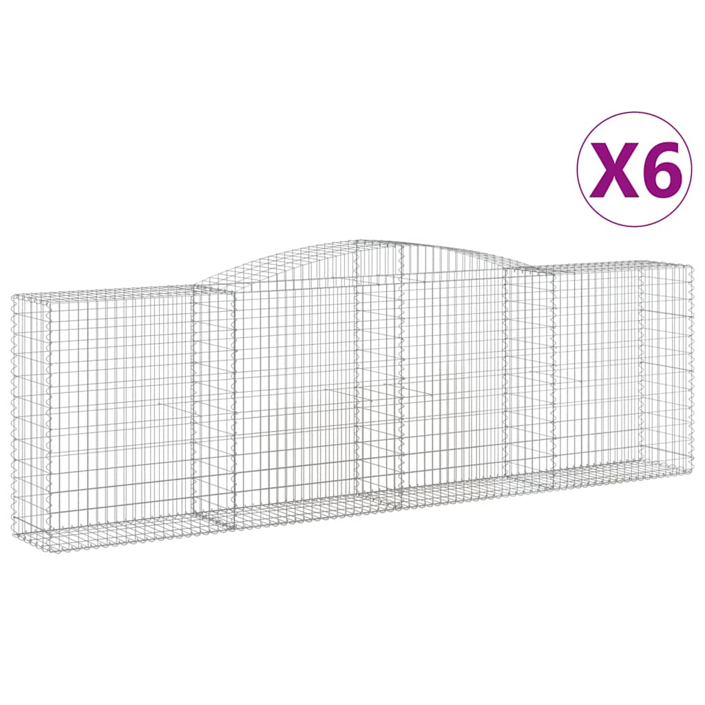 Lučne gabionske košare 6 kom 400x50x120/140cm pocinčano željezo