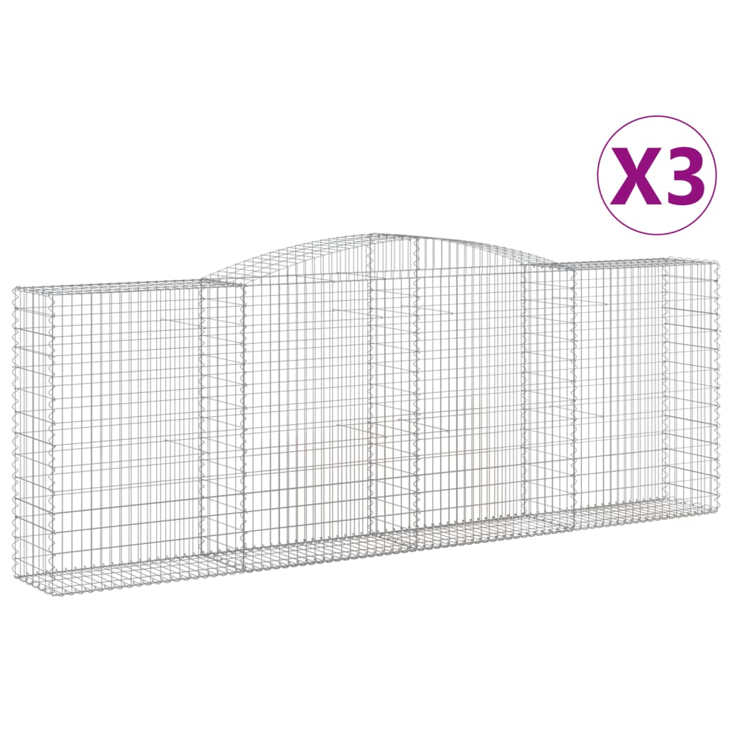 Lučne gabionske košare 3 kom 400x50x140/160cm pocinčano željezo