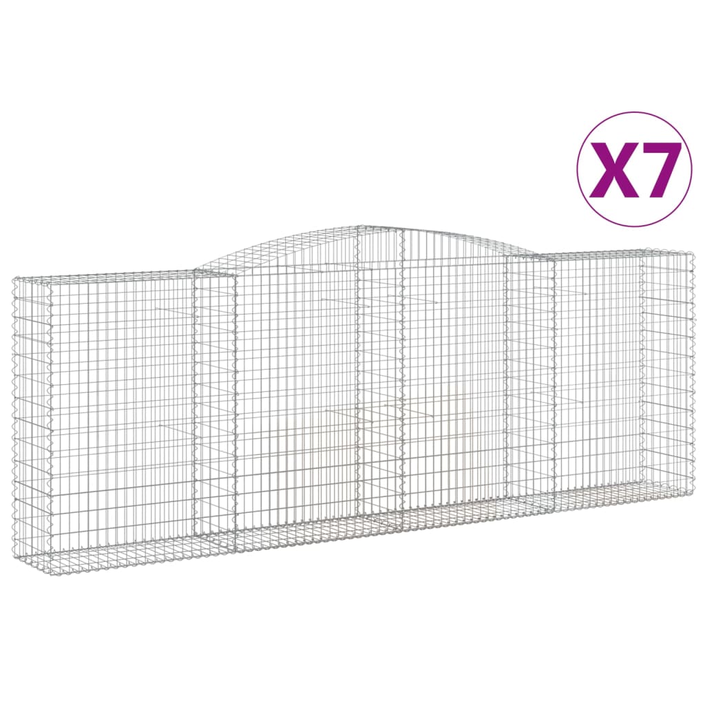 Lučne gabionske košare 7 kom 400x50x140/160cm pocinčano željezo