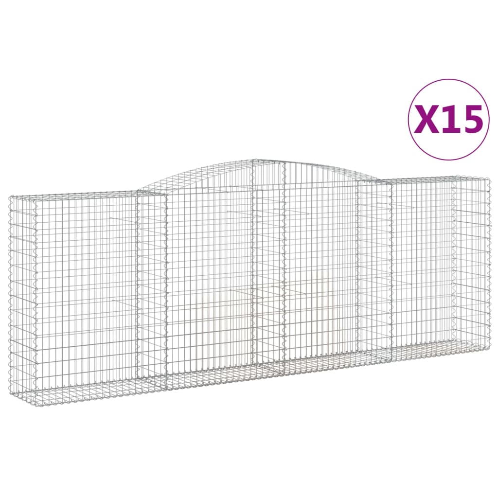 Lučne gabionske košare 15kom 400x50x140/160cm pocinčano željezo