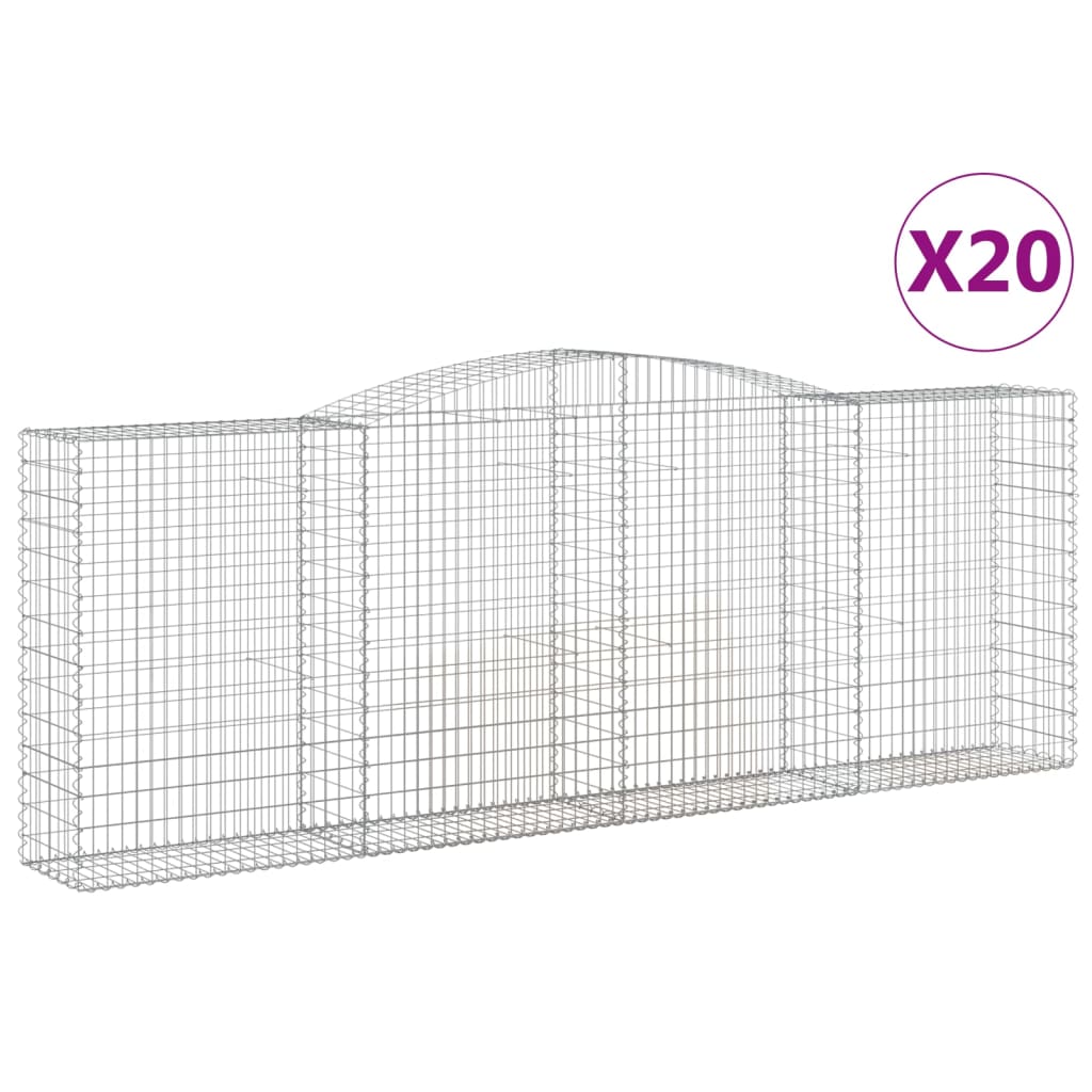 Lučne gabionske košare 20 kom 400 x 50 x 140/160 cm željezne