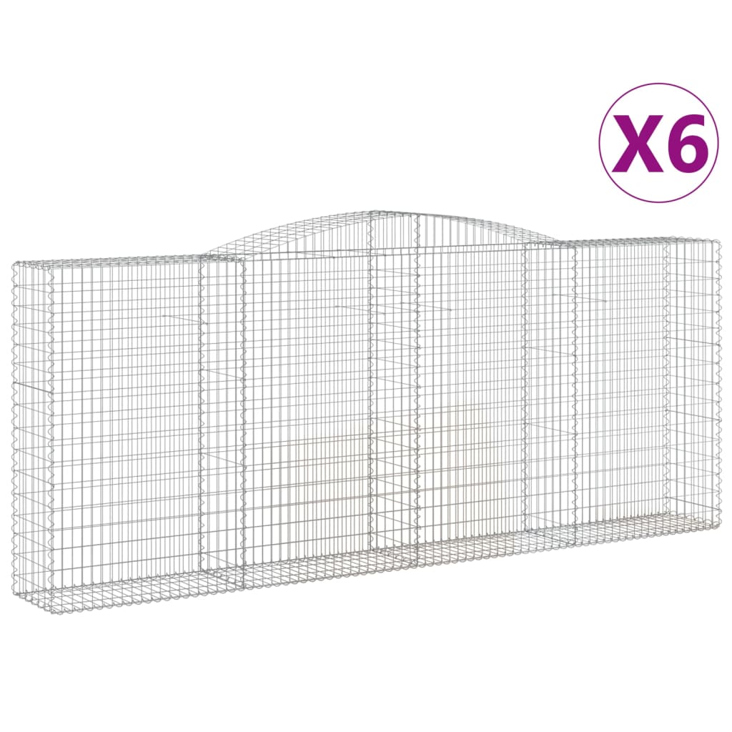 Lučne gabionske košare 6 kom 400x50x160/180cm pocinčano željezo