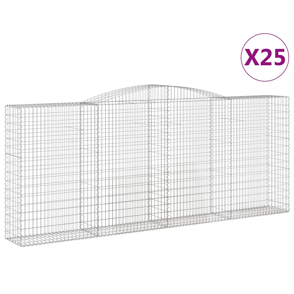 Lučne gabionske košare 25kom 400x50x160/180cm pocinčano željezo