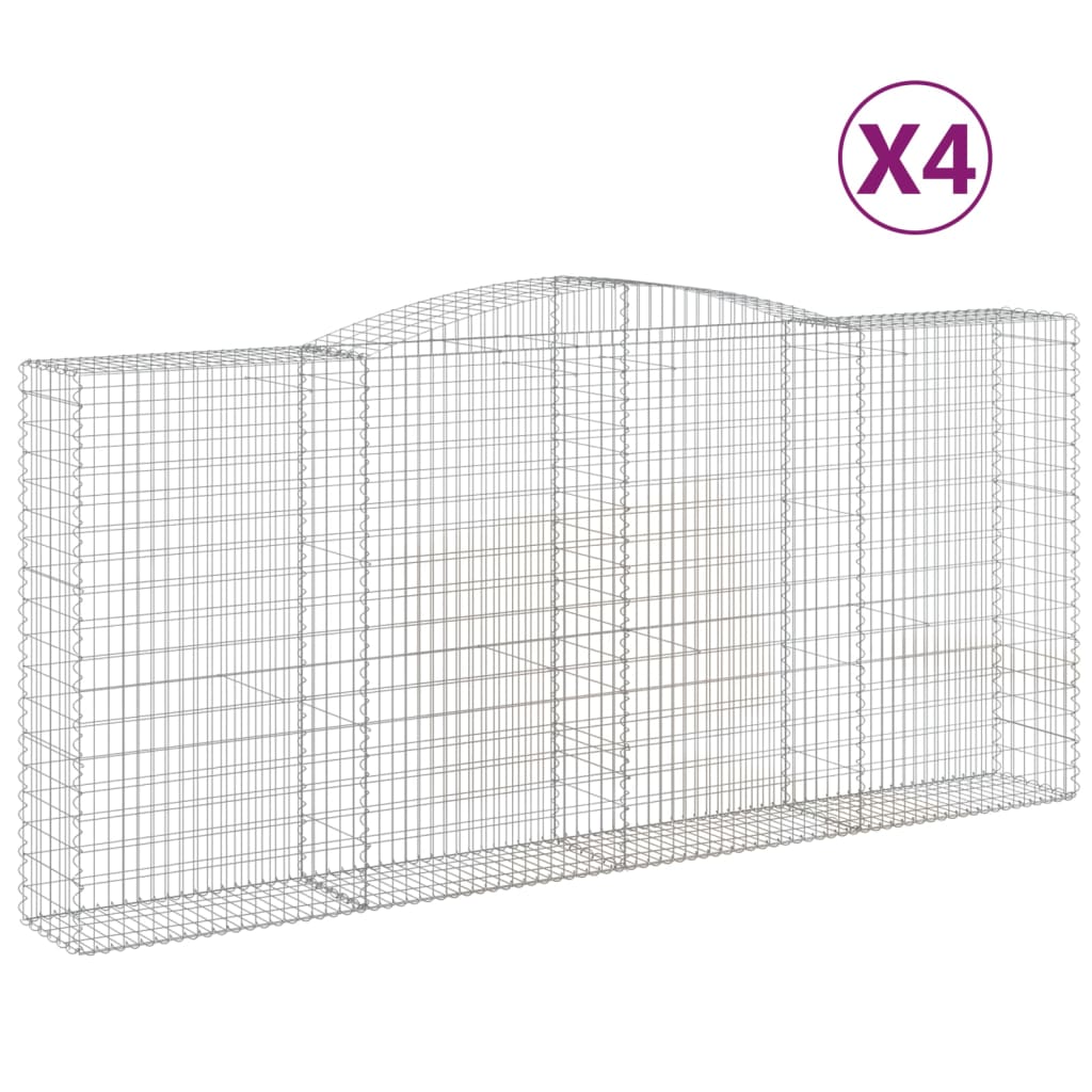 Lučne gabionske košare 4 kom 400x50x180/200cm pocinčano željezo