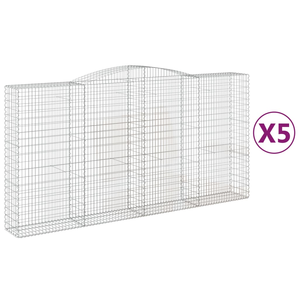 Lučne gabionske košare 5 kom 400x50x200/220cm pocinčano željezo