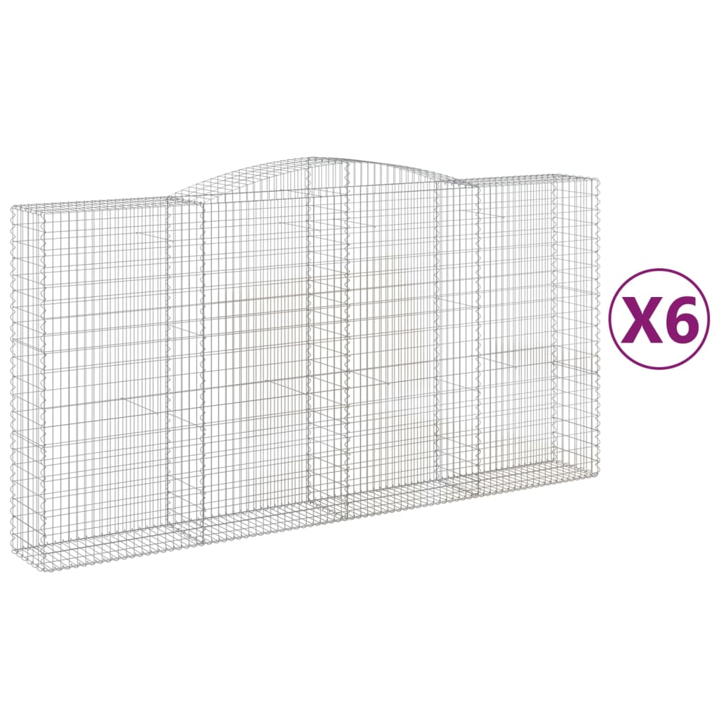 Lučne gabionske košare 6 kom 400x50x200/220cm pocinčano željezo