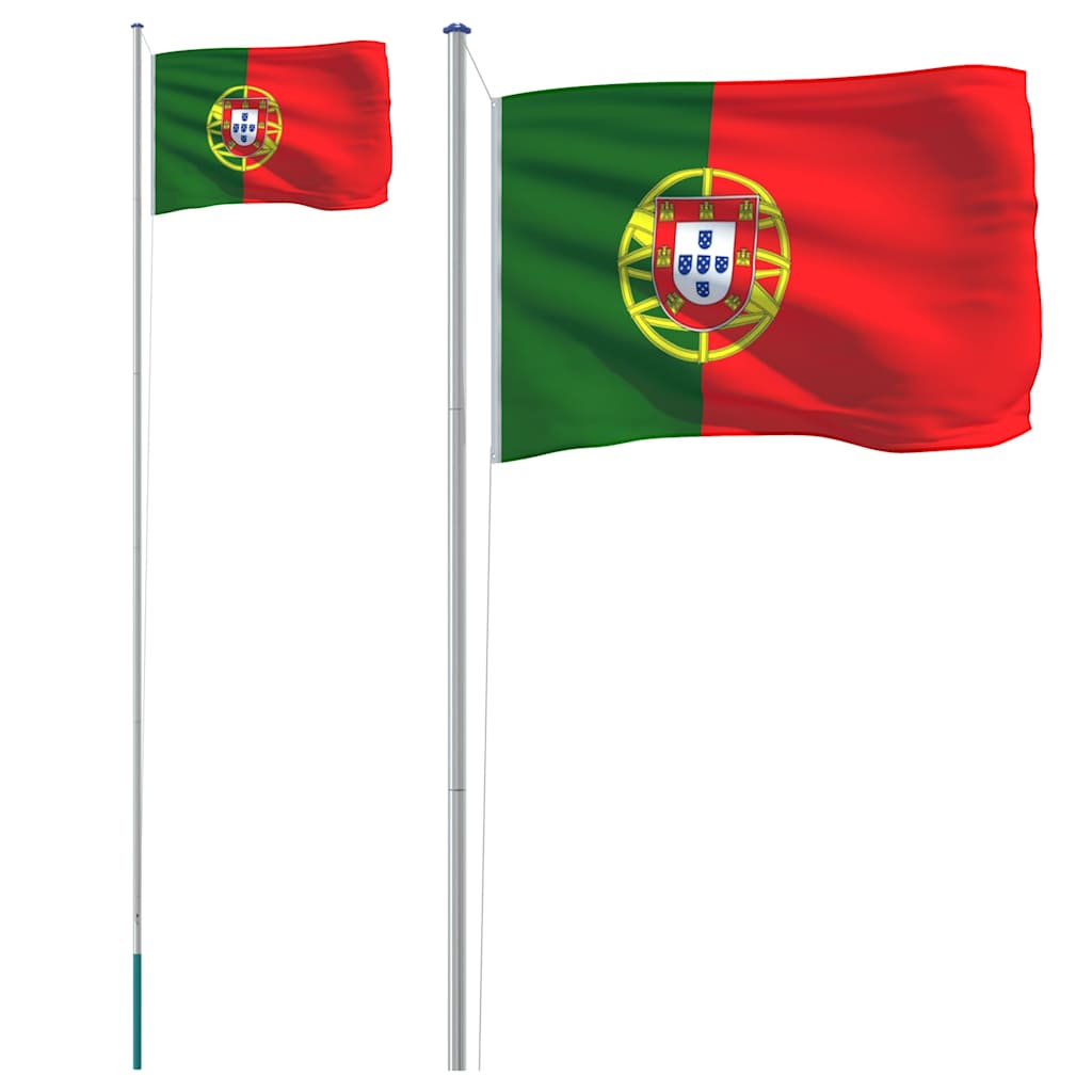 Portugalska zastava i jarbol 6,08 m aluminijski