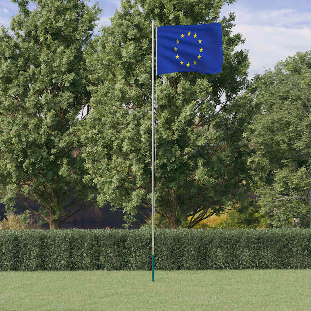 Europska zastava i jarbol 6,08 m aluminijski