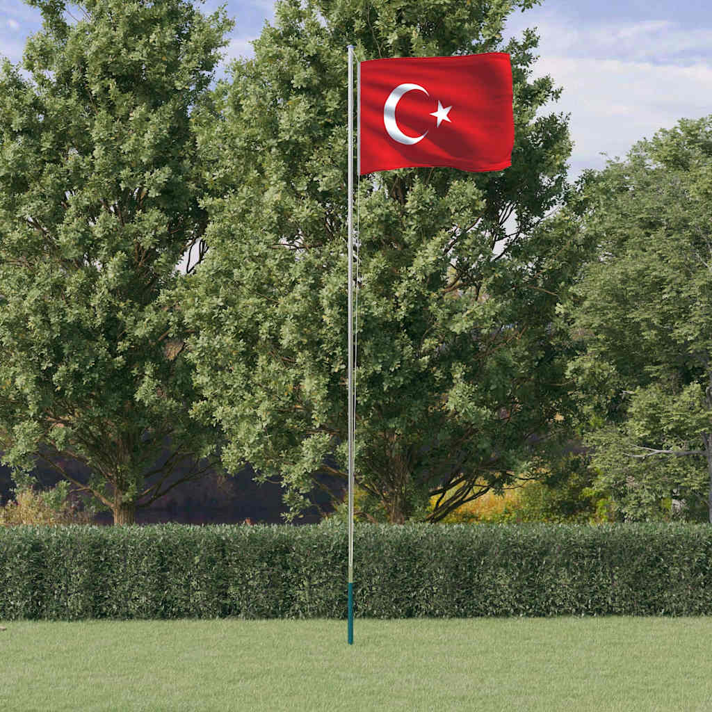 Turska zastava i jarbol 6,08 m aluminijski