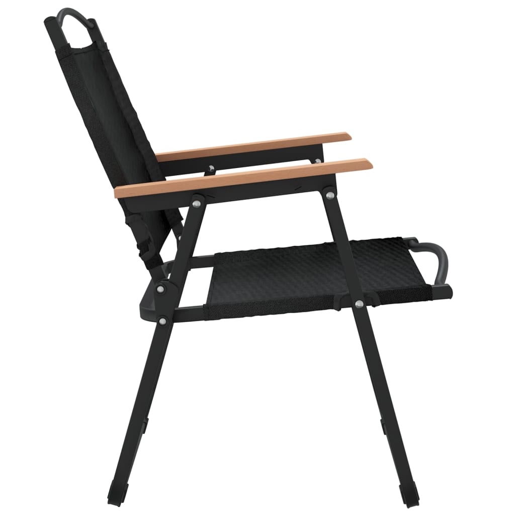 Stolice za kampiranje 2 kom crne 54x55x78 cm od tkanine Oxford
