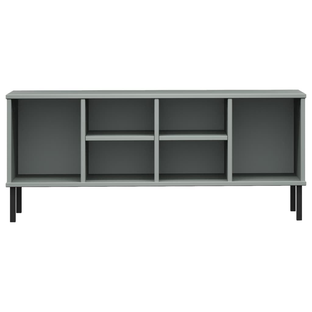 Stalak za cipele metalne noge sivi 106 x 35 x 45 cm drveni OSLO