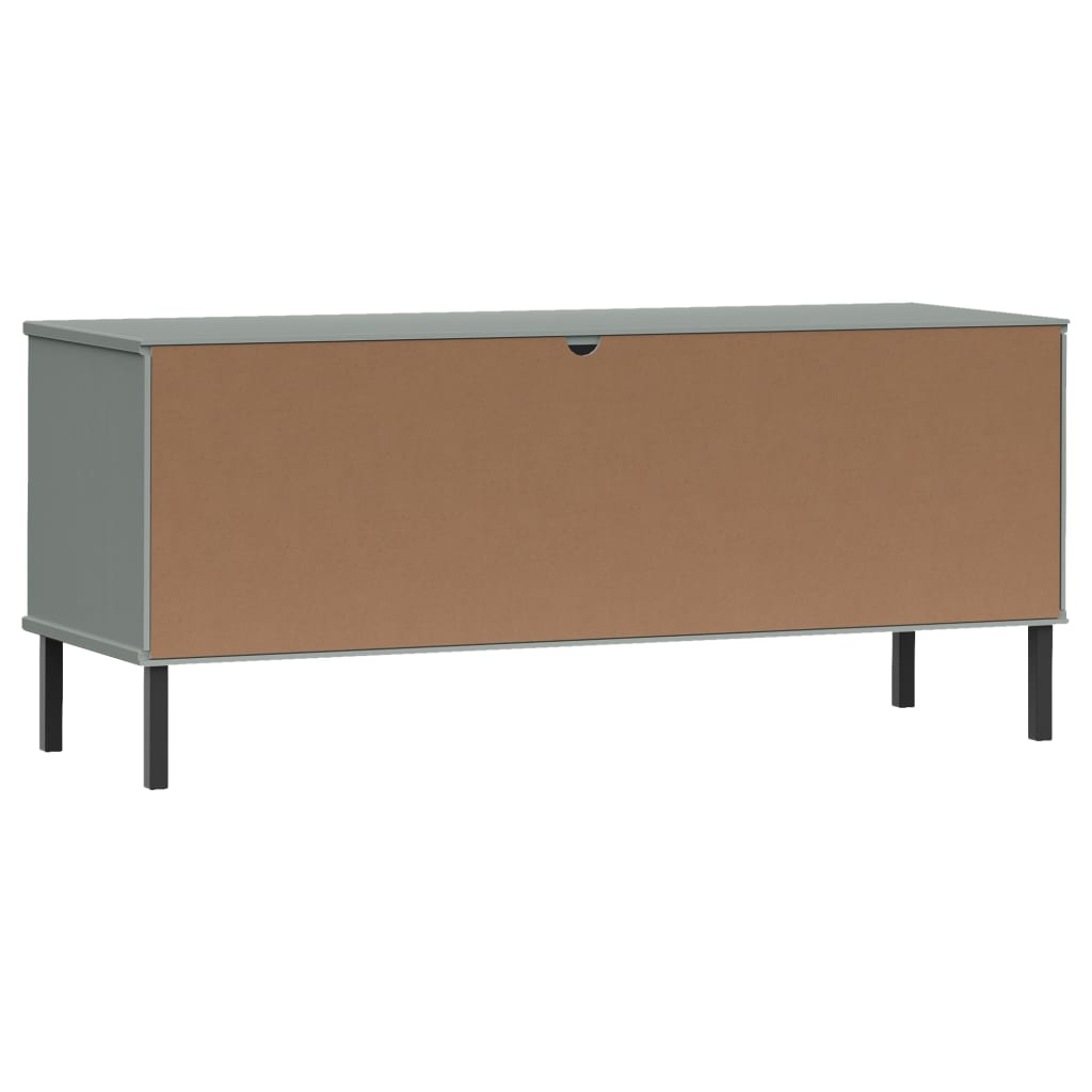 Stalak za cipele metalne noge sivi 106 x 35 x 45 cm drveni OSLO