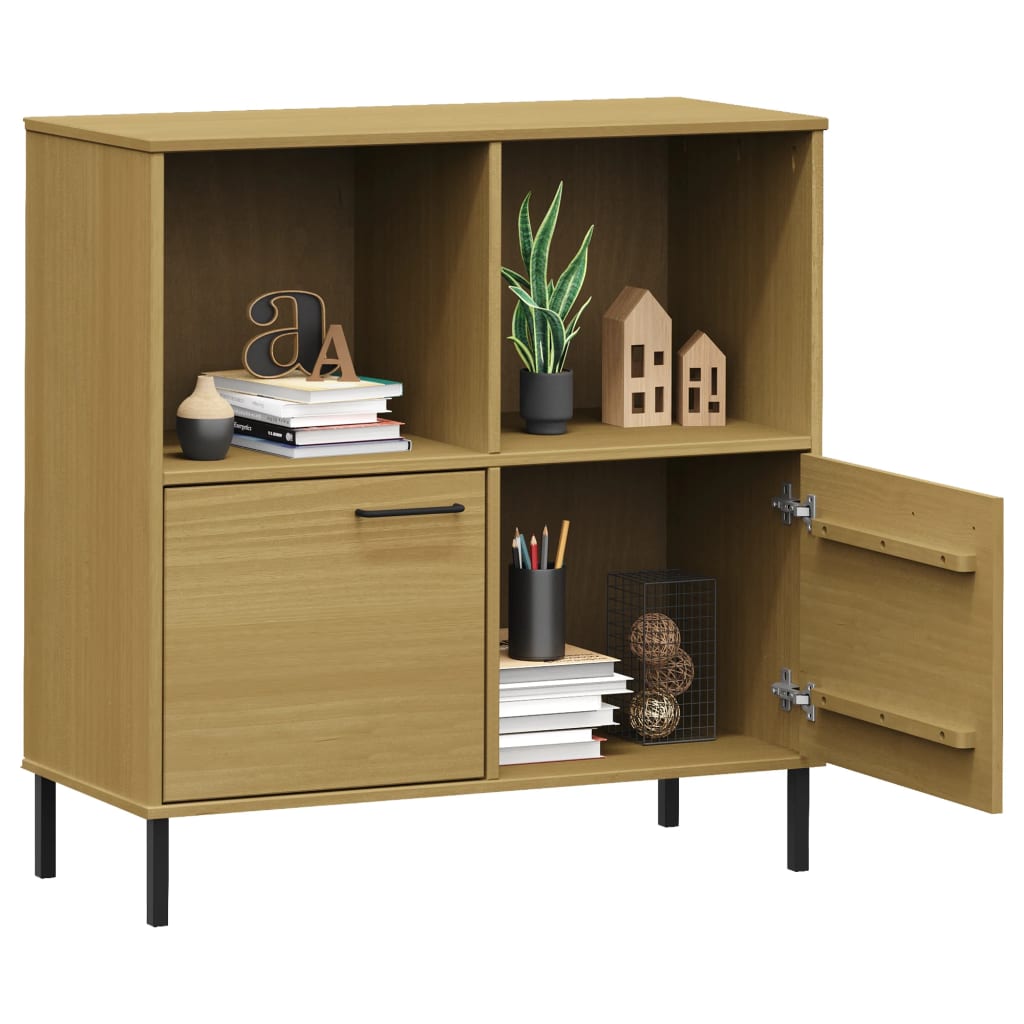 Regal za knjige smeđi 90 x 35 x 90,5 cm od masivnog drva OSLO