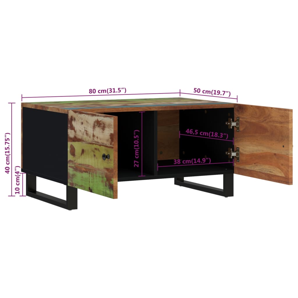 Stolić za kavu 80x50x40 cm od obnovljenog i konstruiranog drva