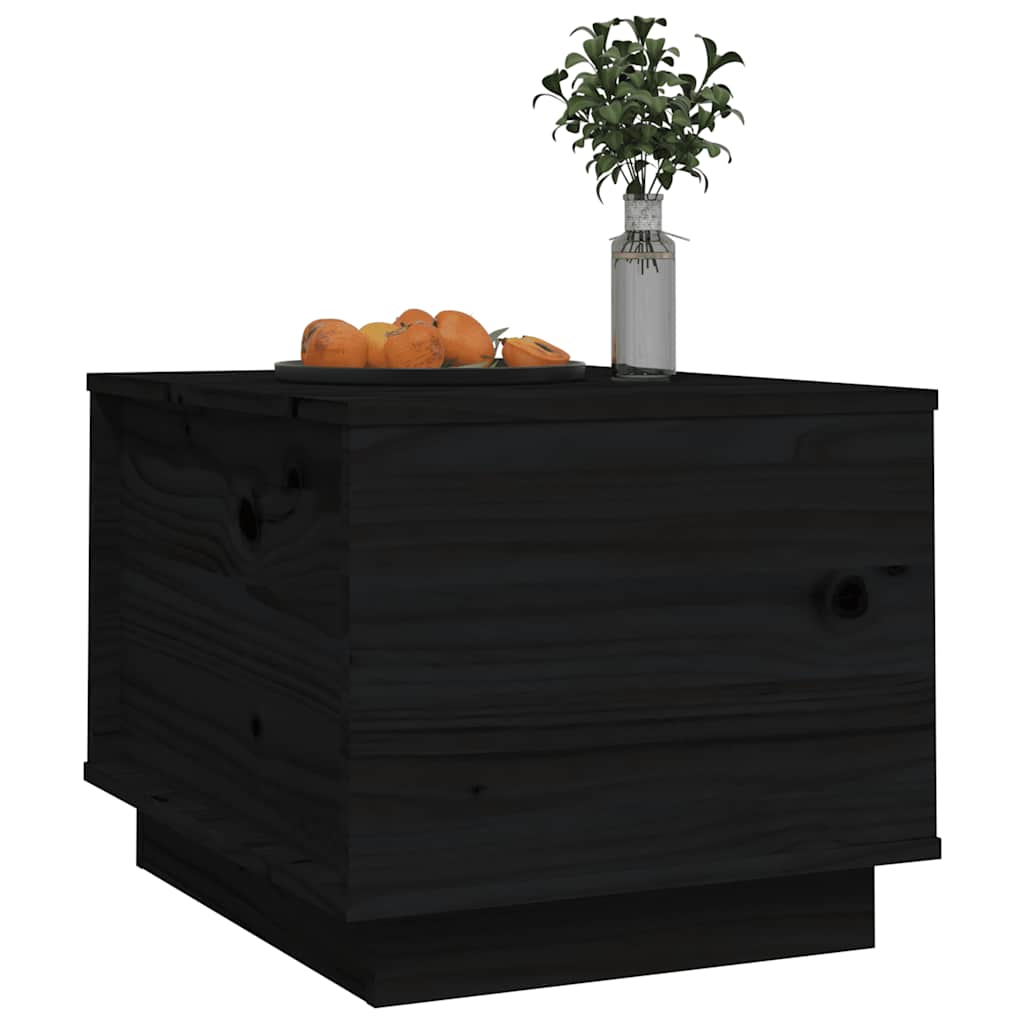 Stolić za kavu crni 40 x 50 x 35 cm od masivne borovine