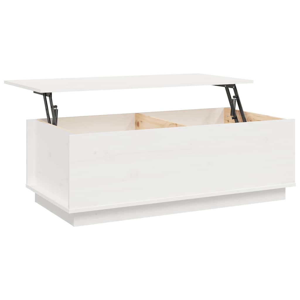 Stolić za kavu bijeli 100 x 50 x 35 cm od masivne borovine