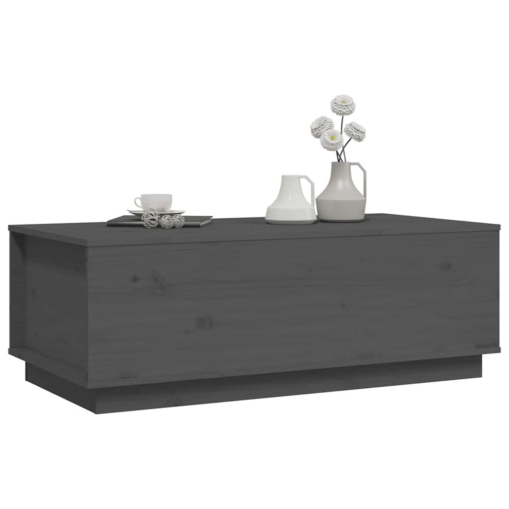 Stolić za kavu sivi 100 x 50 x 35 cm od masivne borovine