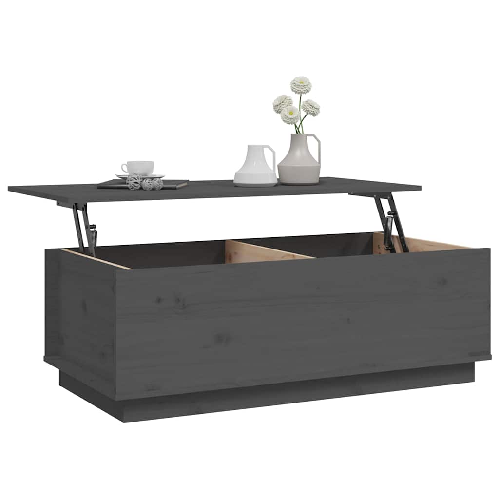 Stolić za kavu sivi 100 x 50 x 35 cm od masivne borovine