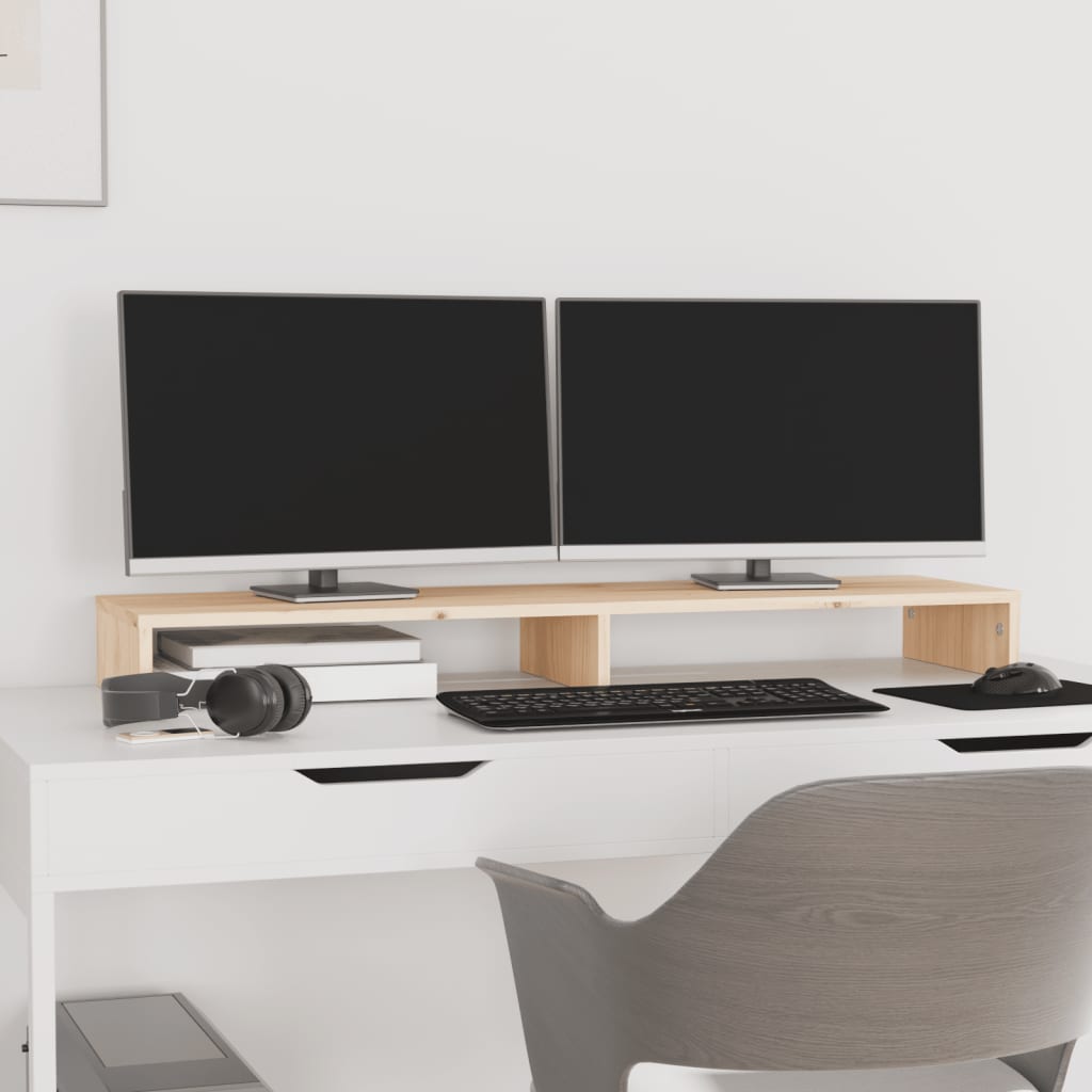 Stalak za monitor 100x27x10 cm od masivne borovine