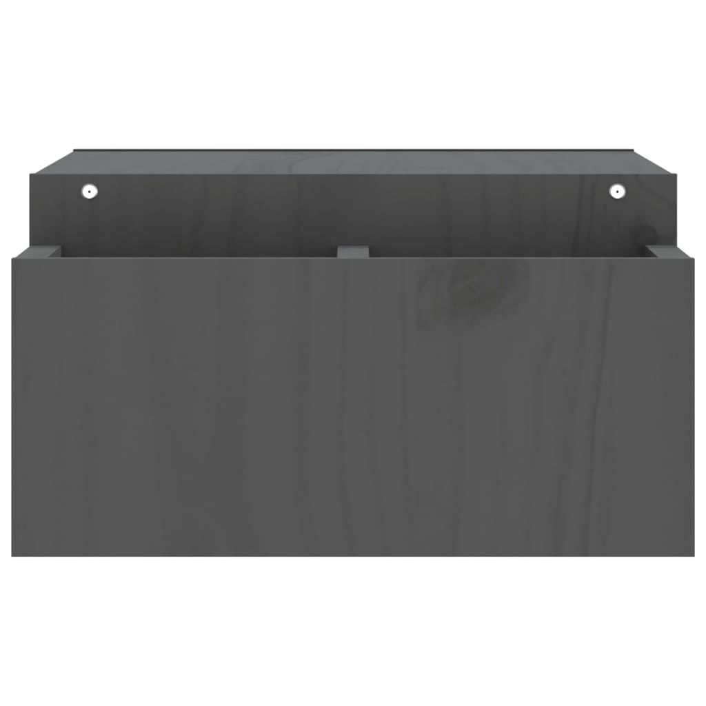 Stalak za monitor sivi 70 x 27,5 x 15 cm od masivne borovine