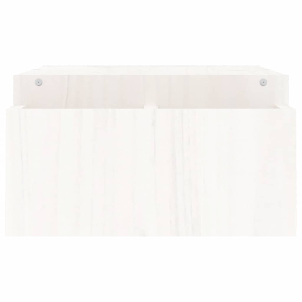 Stalak za monitor bijeli 100 x 27,5 x 15 cm od masivne borovine