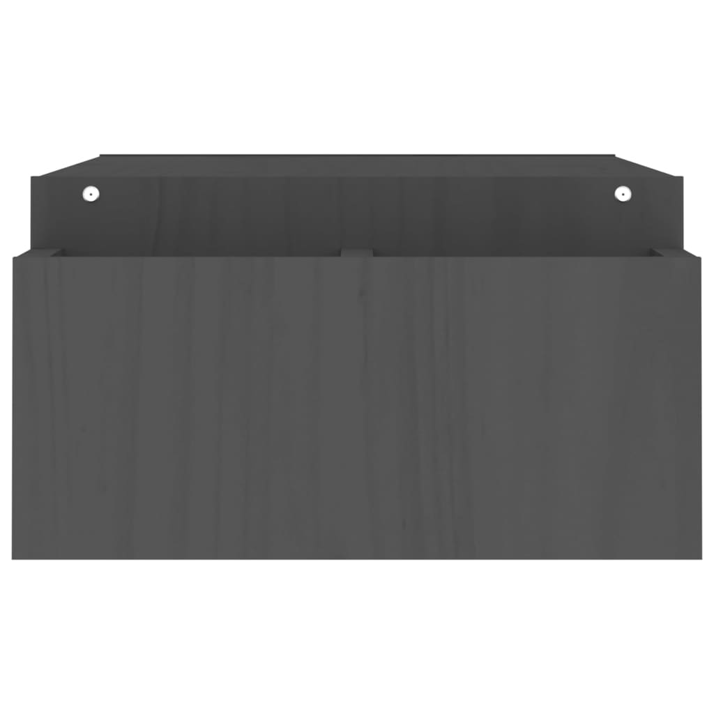 Stalak za monitor sivi 100 x 27,5 x 15 cm od masivne borovine