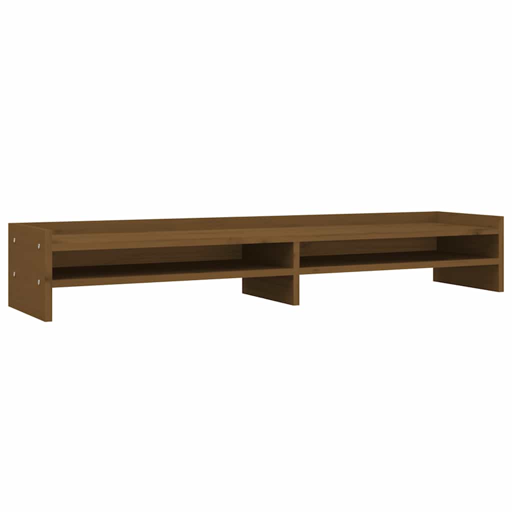 Stalak za monitor boja meda 100x24x16 cm od masivne borovine