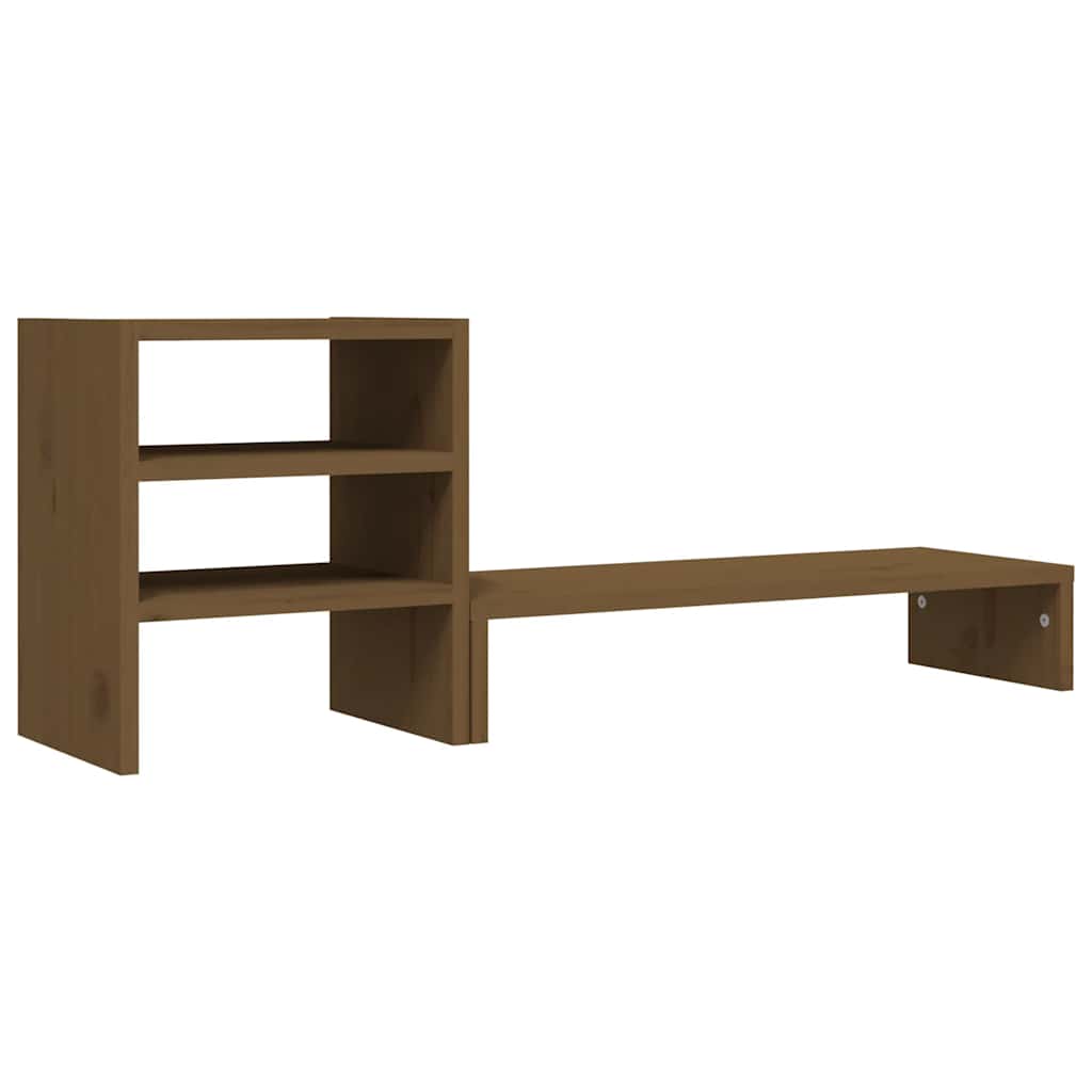 Stalak za monitor boja meda 81 x 20 x 30 cm od masivne borovine