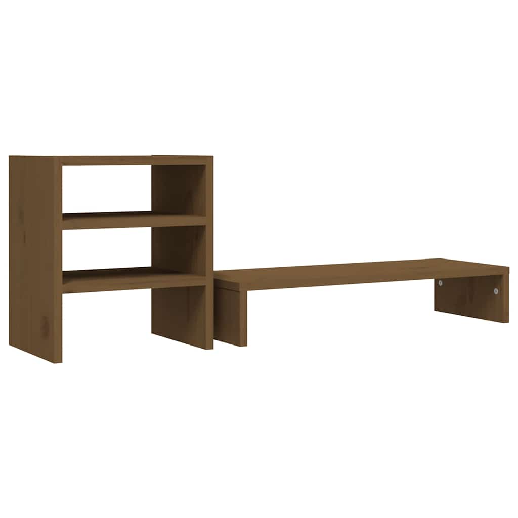 Stalak za monitor boja meda 81 x 20 x 30 cm od masivne borovine